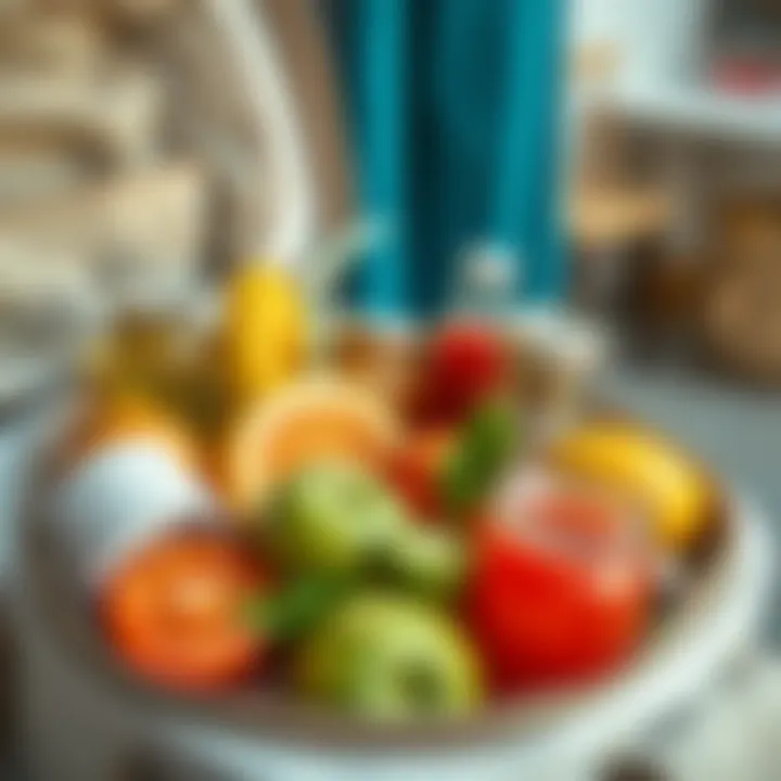 A summer cooler bag filled with fresh fruits and beverages