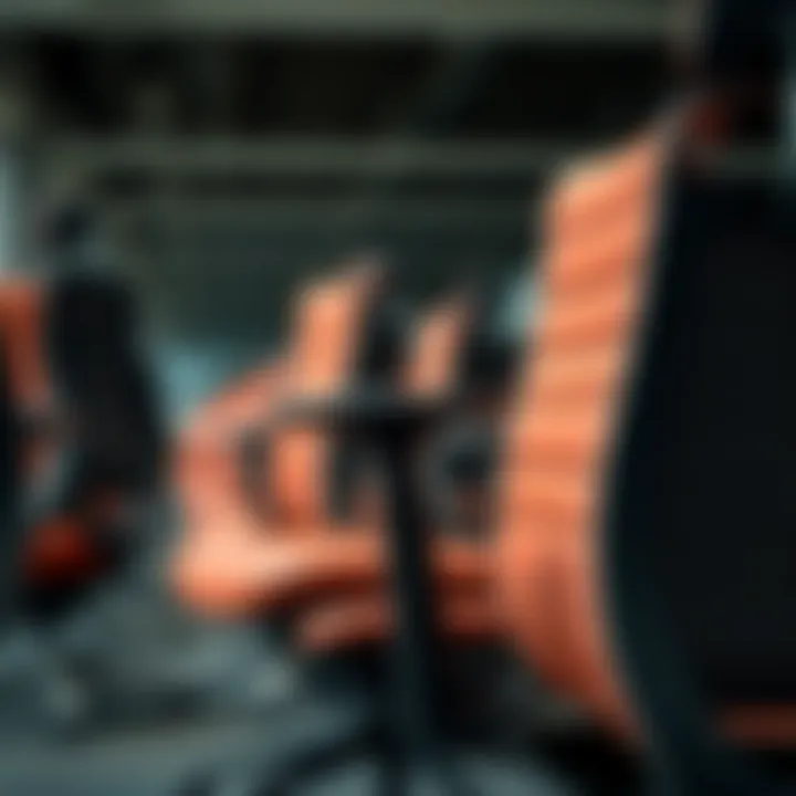 Close-up of office chair features highlighting comfort and support