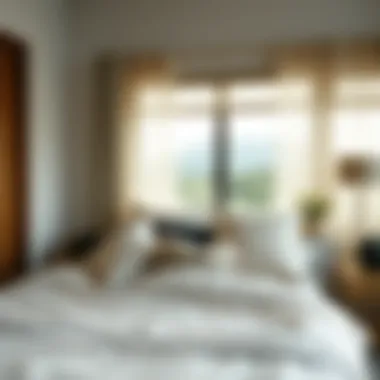 Beautifully arranged bedroom featuring zipper bed sheets enhancing decor