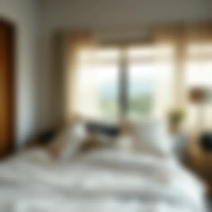Beautifully arranged bedroom featuring zipper bed sheets enhancing decor