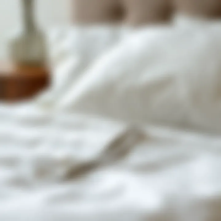 Close-up of zipper functionality on bed sheets demonstrating ease of use