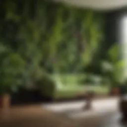 Vibrant fake green wall decor creating a lush indoor atmosphere