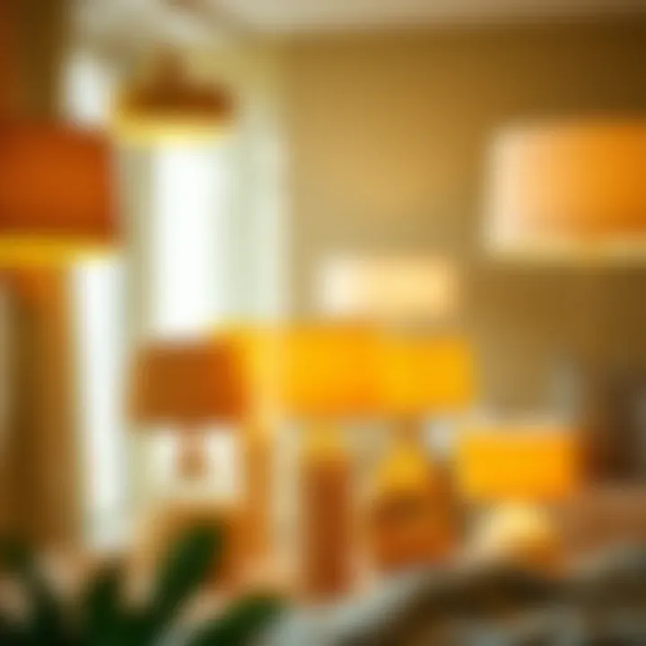 Variety of yellow lamps showcasing different materials and styles