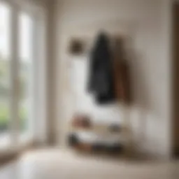 Elegant shoe coat rack combo in a modern entryway