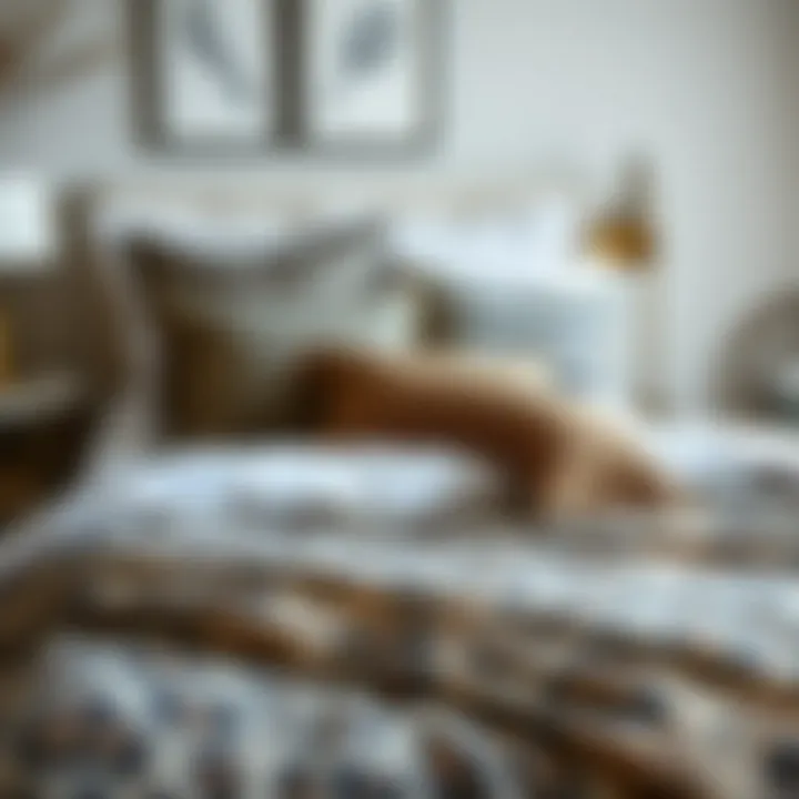 Stylish Bedding Arrangement with Leopard Print Theme Stylish arrangement of bedding items that enhance the leopard print theme
