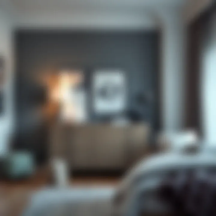 Tarva five drawer dresser in a contemporary bedroom setting.