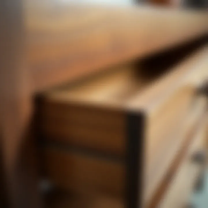 Close-up of the drawer details highlighting the craftsmanship of the Tarva dresser.