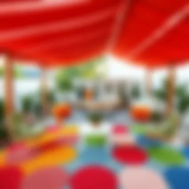 Vibrant outdoor space featuring plastic carpeting