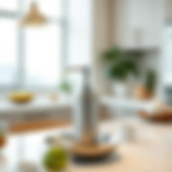 Modern stainless steel soap dispenser in a contemporary setting