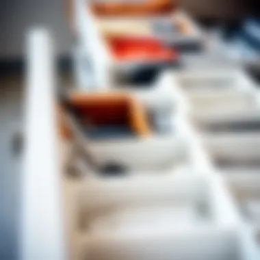 Drawer organizers showcasing various compartments and sections