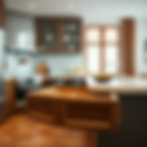 Sleek wooden drawer organizer in a modern kitchen setting