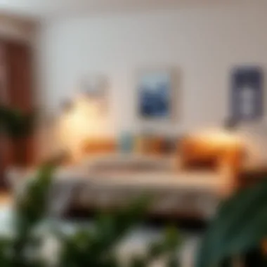 Couch bed in a cozy bedroom arrangement