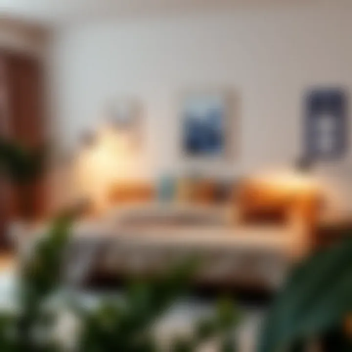 Couch bed in a cozy bedroom arrangement