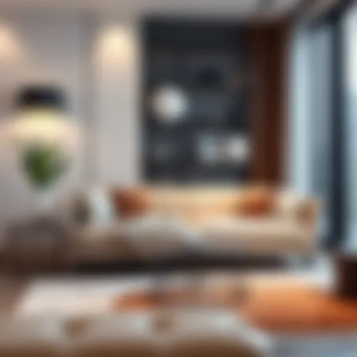 Elegant couch bed in a contemporary living room setting