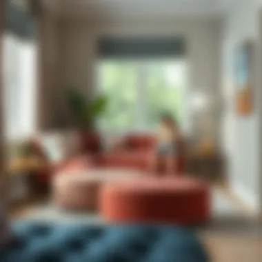 Mini Ottomans in a Cozy Reading Nook Mini ottomans enhancing a cozy reading nook