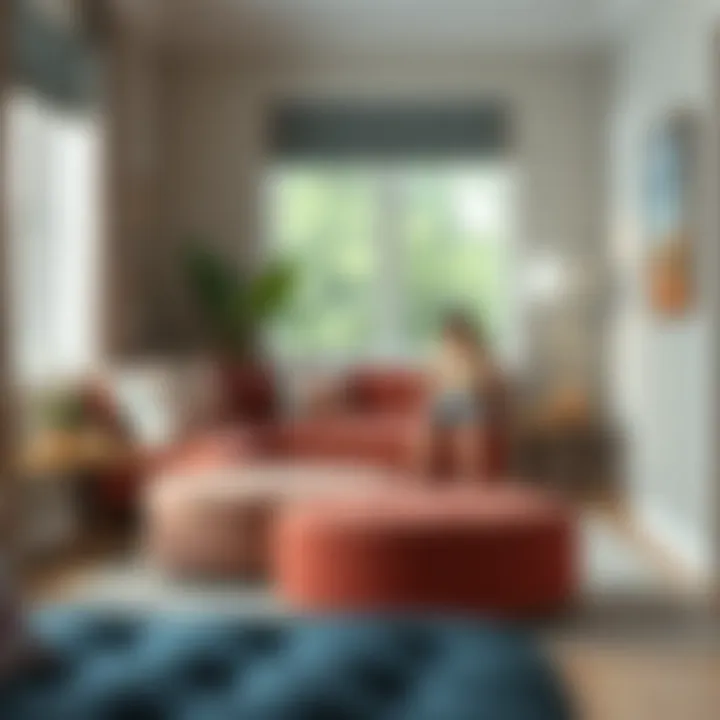 Mini Ottomans in a Cozy Reading Nook Mini ottomans enhancing a cozy reading nook