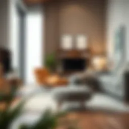 Stylish mini ottoman in a modern living room setting