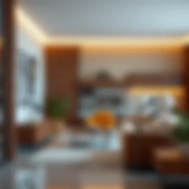Acrylic boxes enhancing a modern interior space