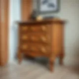 A beautifully crafted wooden table with intricate drawer designs showcasing craftsmanship