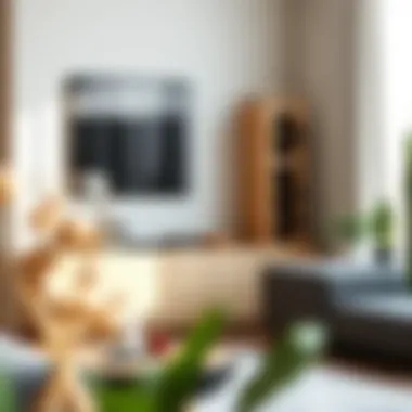 Stylish modern wooden wine rack in a contemporary living room