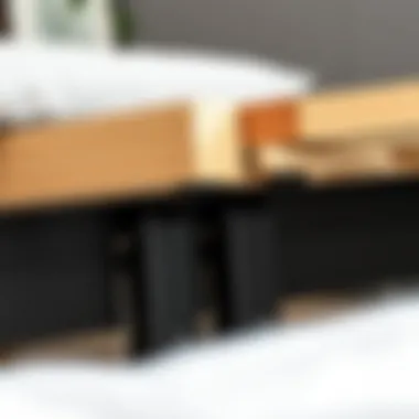 Close-up of the bed frame’s mechanisms, highlighting its durable construction and ease of transformation.