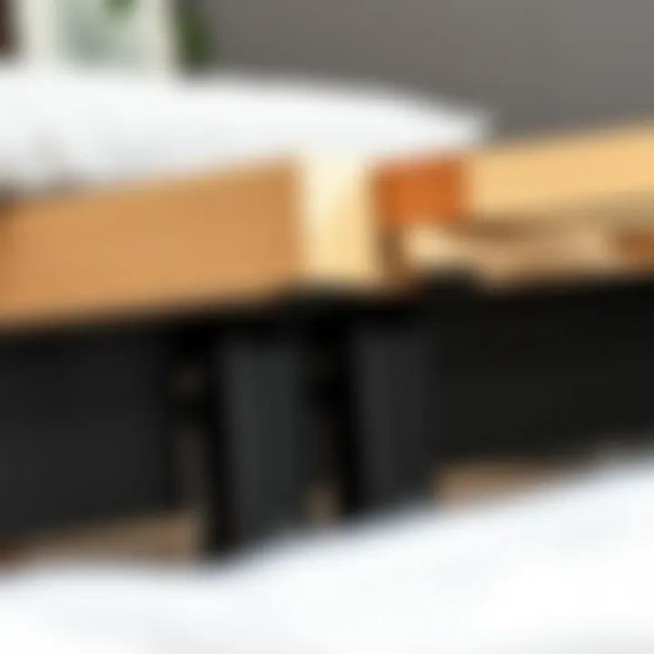 Close-up of the bed frame’s mechanisms, highlighting its durable construction and ease of transformation.
