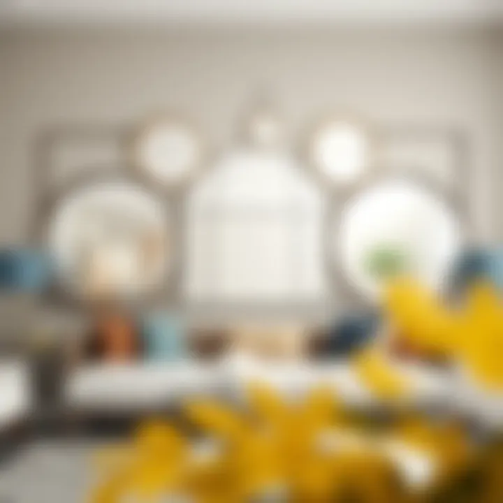 Modern Geometric Mirror Arrangement Modern geometric mirror arrangement showcasing style