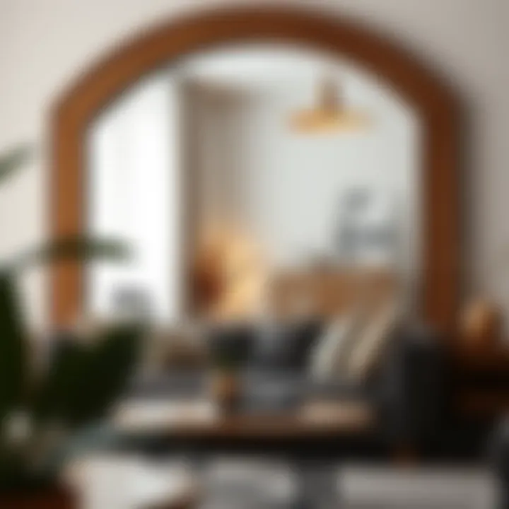 Rustic Wooden Framed Mirror Rustic wooden framed mirror adding warmth to space