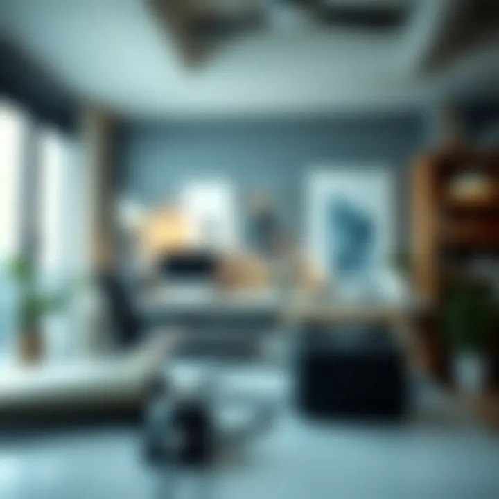 An aesthetically pleasing workspace with hidden cables using cord management solutions.