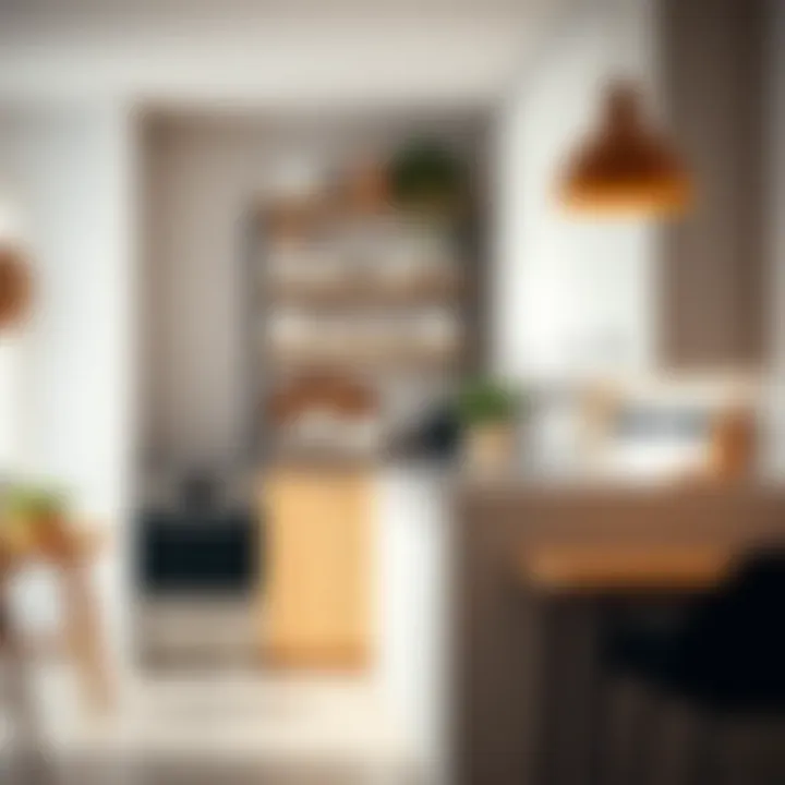 Beautifully arranged storage rack in a minimalist kitchen setting