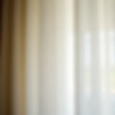 Close-up of fabric texture of semi sheer curtains