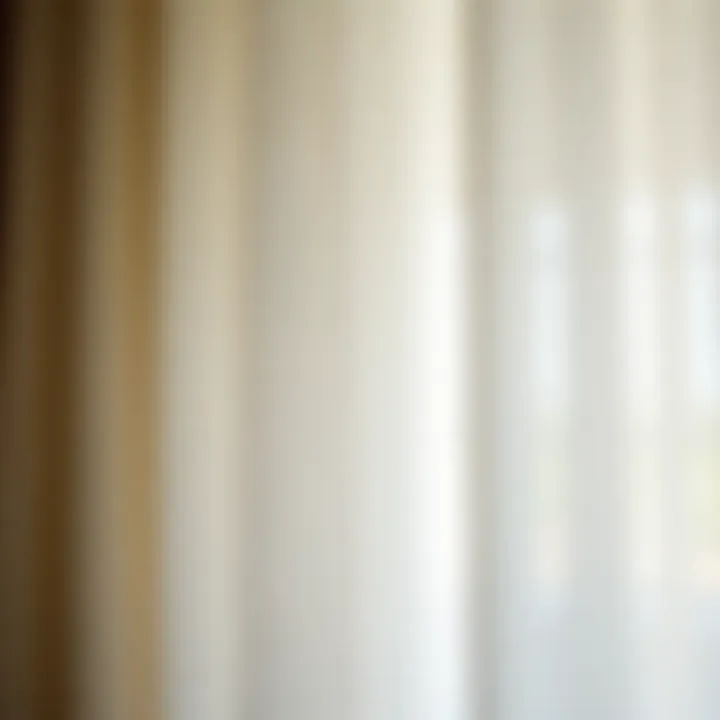 Close-up of fabric texture of semi sheer curtains