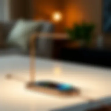 Innovative Design: The Fusion of Lighting and Charging Innovative side table lamp design showcasing wireless charging feature