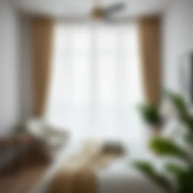 Stylish bedroom adorned with semi sheer curtains