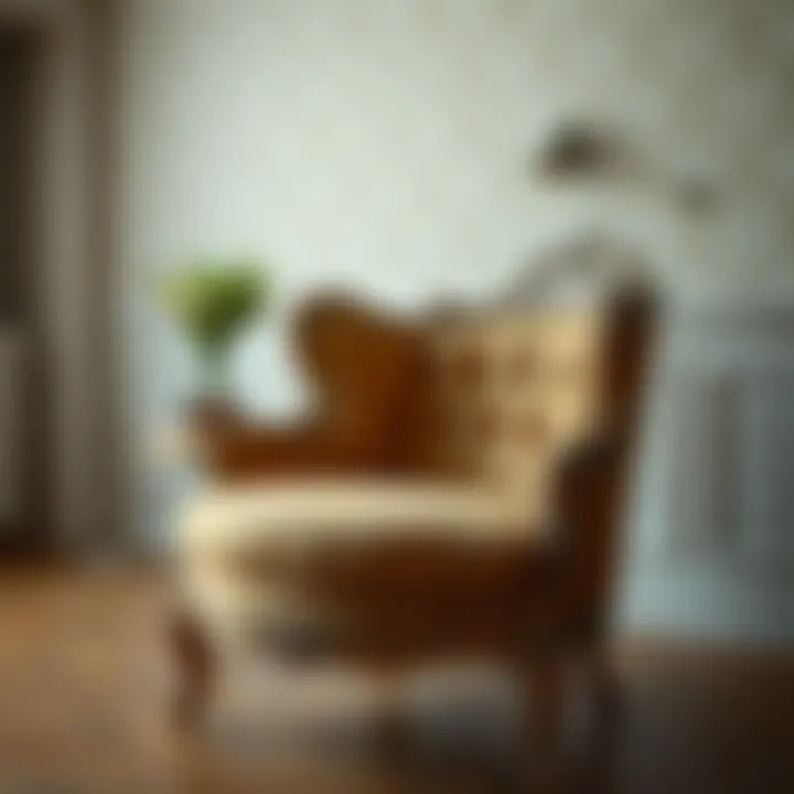 Elegant vintage armchair with ornate detailing