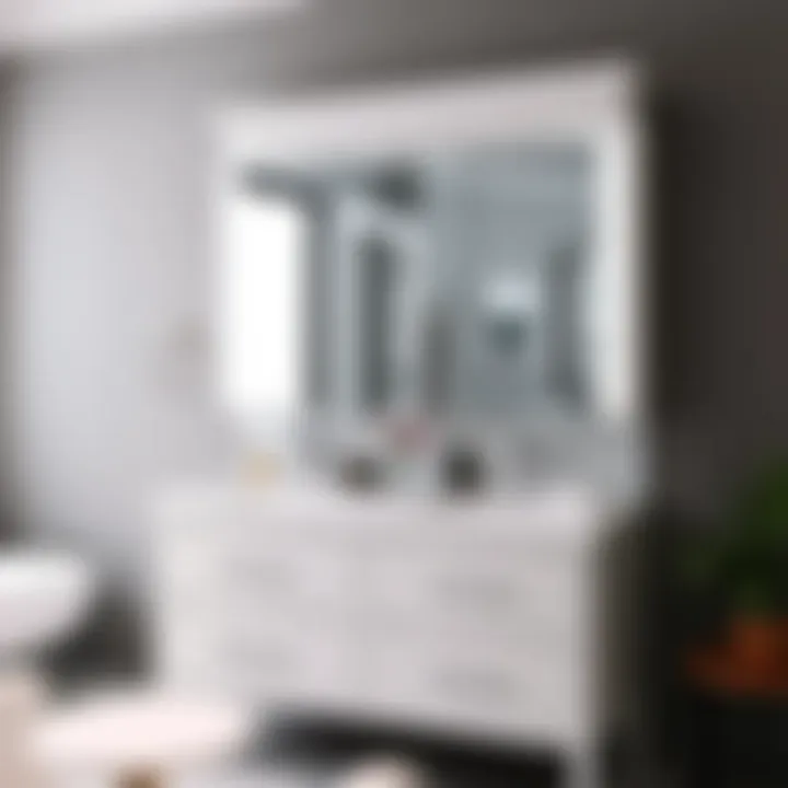 Elegant Bathroom Mirror Cabinet with Storage Features Elegant bathroom mirror cabinet showcasing storage features