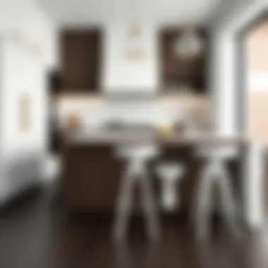 Aesthetic Appeal of White Saddle Stools in Contemporary Spaces Elegant white saddle stool in a modern kitchen