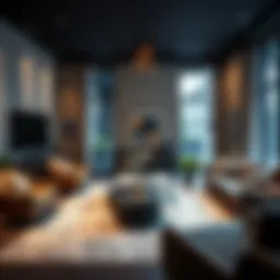 Luxurious living room showcasing modern furniture