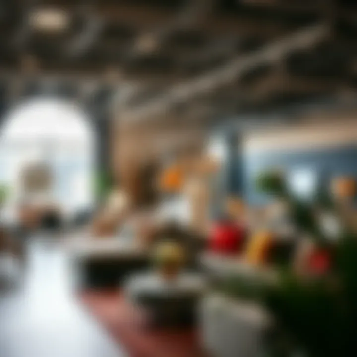 Trendy furniture store interior with diverse styles