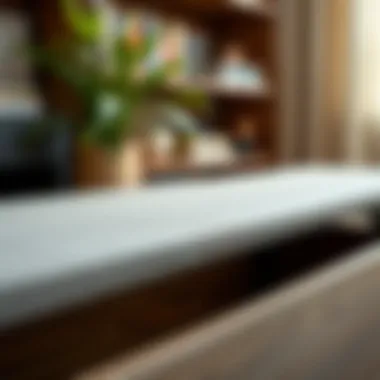 Materials Overview of 80 Inch Storage Bench Close-up of the materials used in an 80 inch storage bench