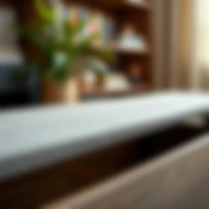 Materials Overview of 80 Inch Storage Bench Close-up of the materials used in an 80 inch storage bench