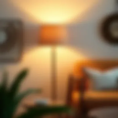 Charming floor lamp beside a cozy armchair