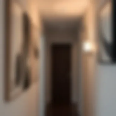 Minimalist wall sconce in a contemporary hallway