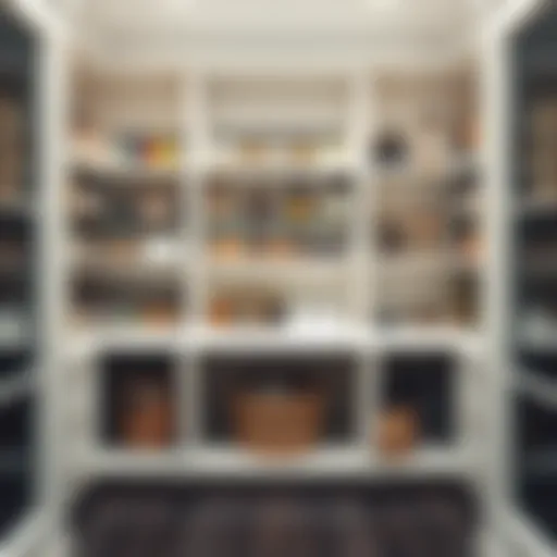 Elegant pantry shelving design featuring organized spices and jars