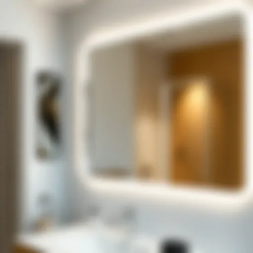 Elegant illuminated bathroom mirror enhancing a modern space
