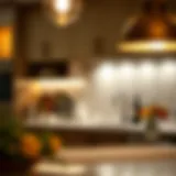 Elegant under-cabinet lighting illuminating a kitchen space