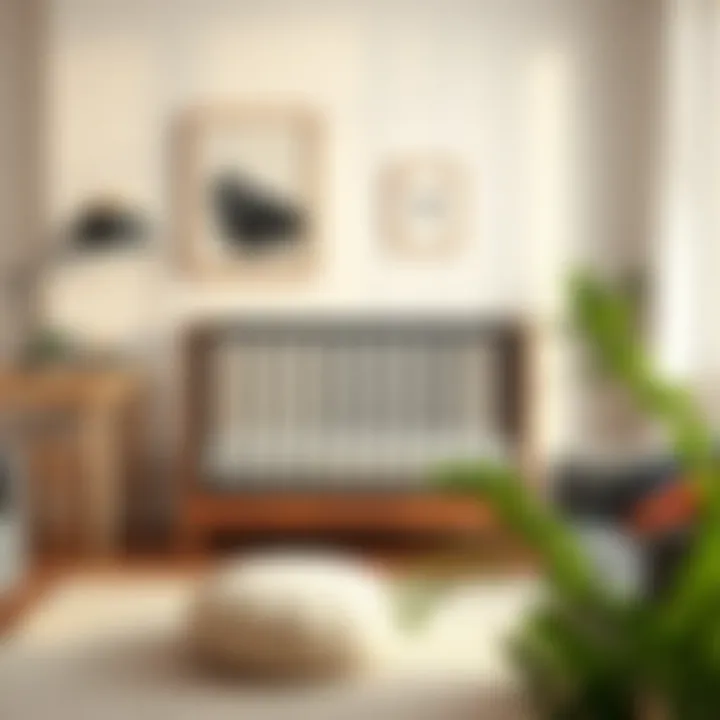 Compact Cot in Modern Living Compact cot set up in a modern living space