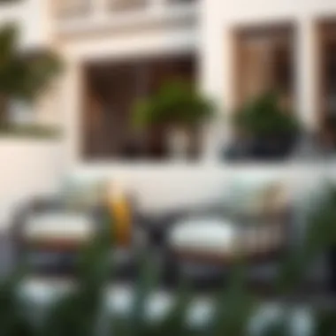 Elegant lounge chairs with side table