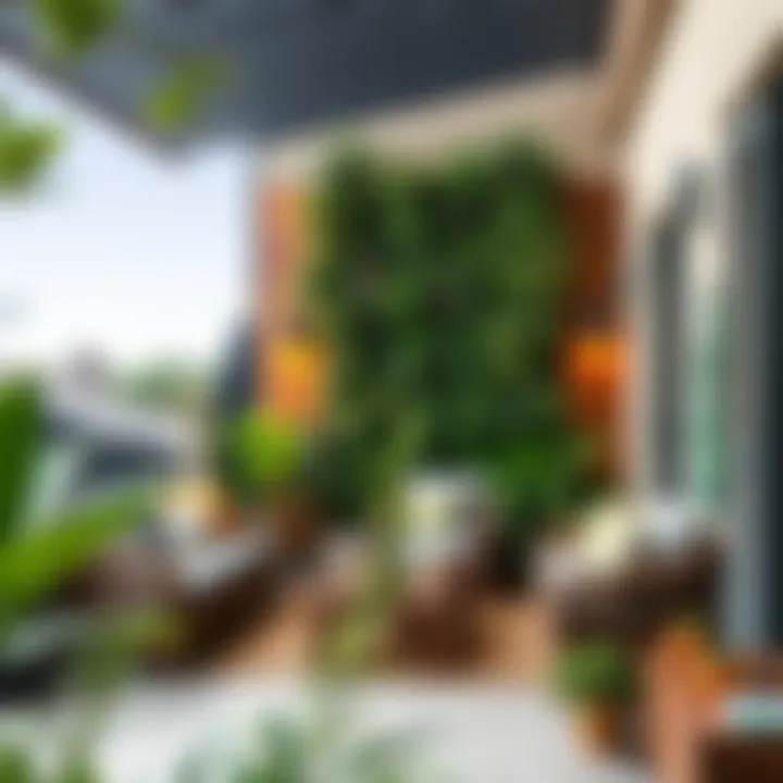 Vertical garden with seating area