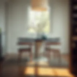 Elegant round table with hidden chair storage